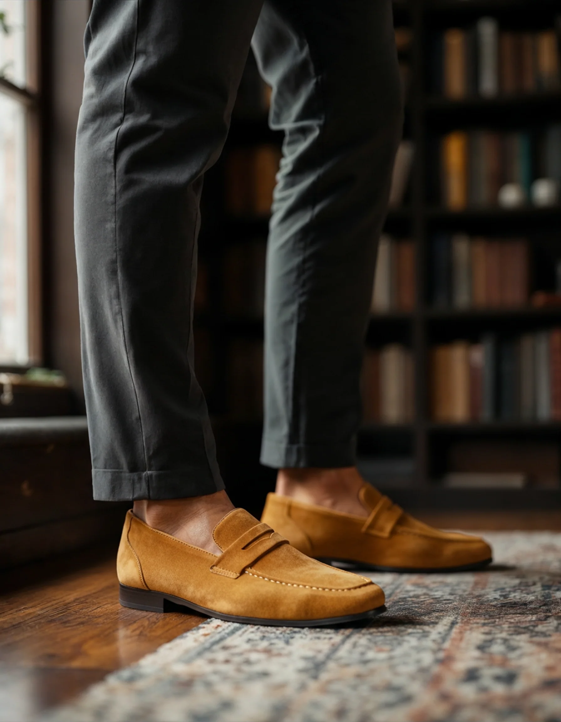 Old Money Suede Penny Loafers - Image 7